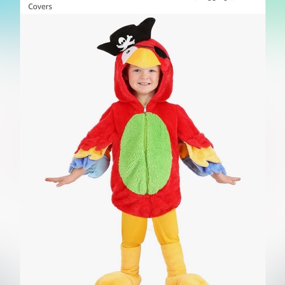 Kids Parrot Pirate Costume - Red, Green, Yellow - Picture 1 of 4